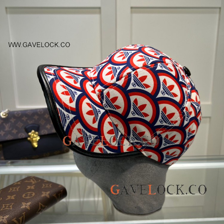 Adidass x GG Trefoil Print Baseball Cap Red & Black